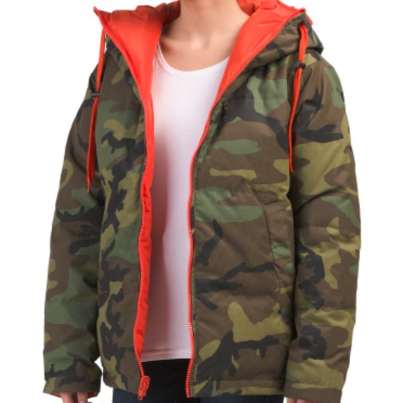NWT Kendall & Kylie camo/orange reversible jkt - Picture 3 of 8